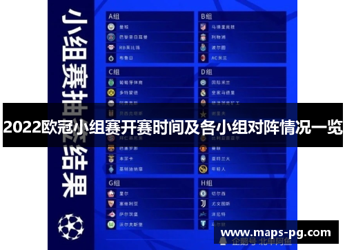 2022欧冠小组赛开赛时间及各小组对阵情况一览